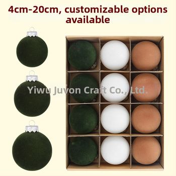 Vianočná guľa s flockingom — Poly Velvet značka, materiál flocking a flocking spracovanie