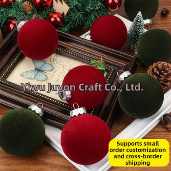 Vianočná guľa s flockingom — Poly Velvet značka, materiál flocking a flocking spracovanie