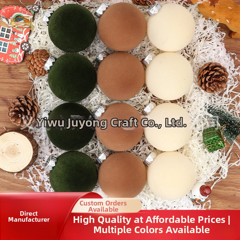 Vianočná guľa s flockingom — Poly Velvet značka, materiál flocking a flocking spracovanie