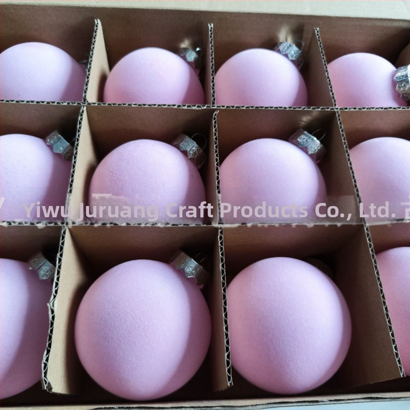 Vianočná guľa s flockingom — Poly Velvet značka, materiál flocking a flocking spracovanie