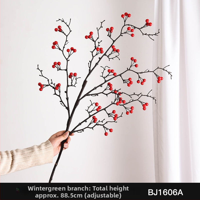 Qiyang Umelé kvety — Granátové jablko, Bohatá ovocná odroda, Materiál 1390, určené na obývaciu izbu a svadobnú výzdobu