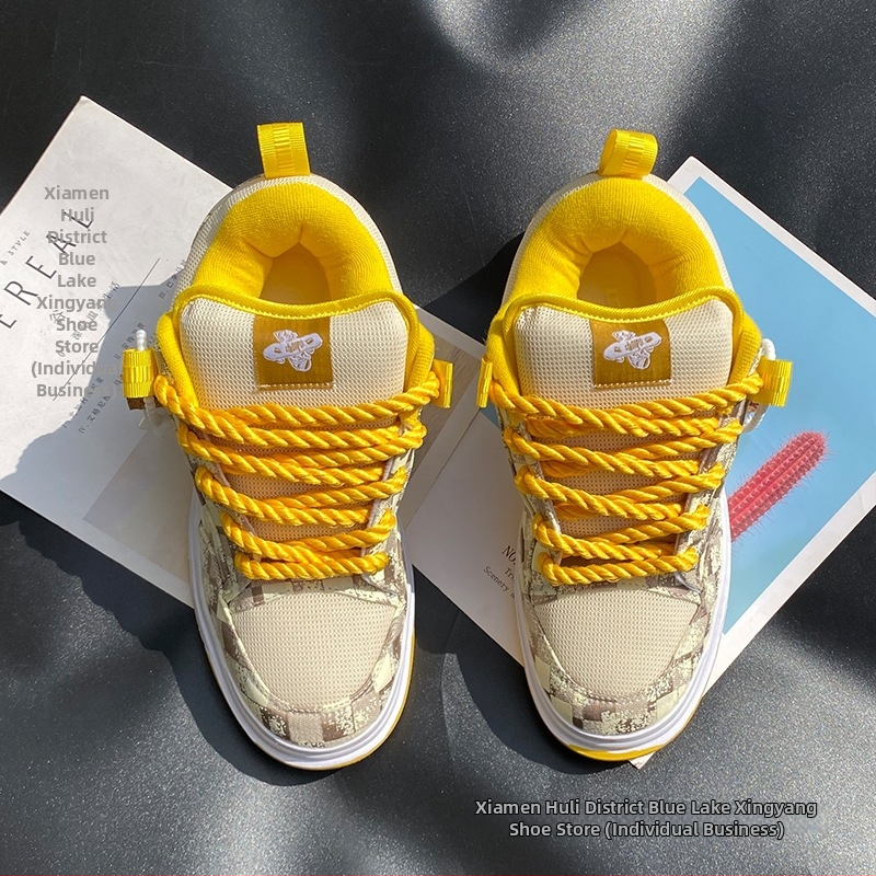 Unisex Casual nízke tenisky, vrchný materiál z syntetickej kože, gumová podrážka, šnúrky vpredu, vzor color-blocking