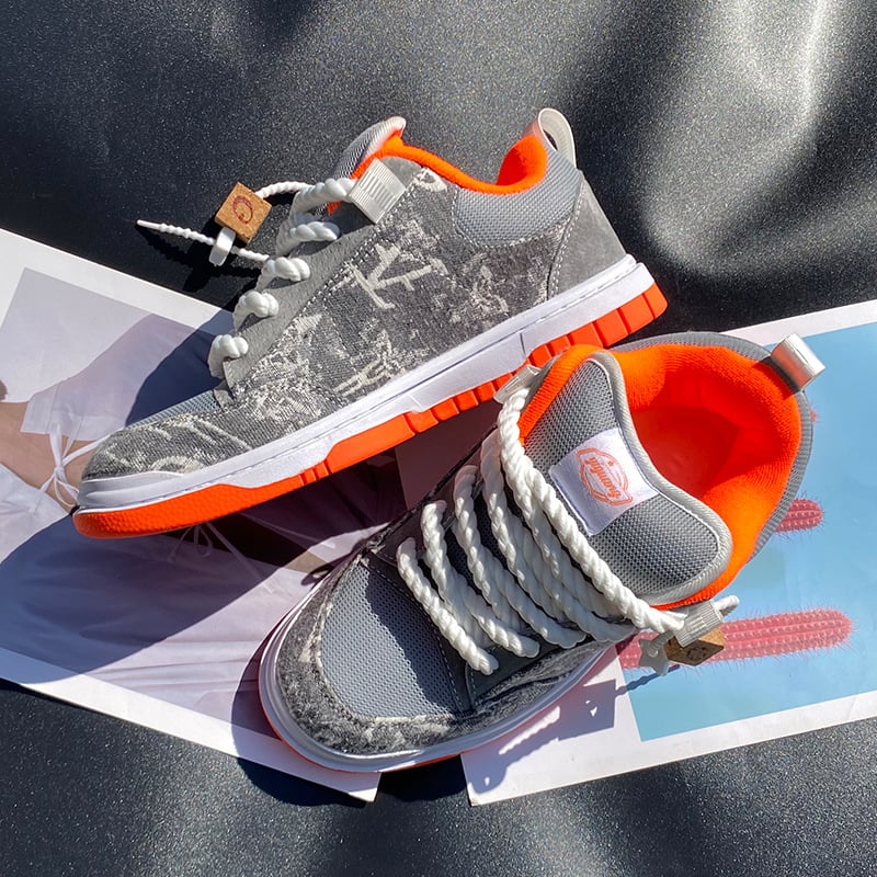 Unisex Casual nízke tenisky, vrchný materiál z syntetickej kože, gumová podrážka, šnúrky vpredu, vzor color-blocking