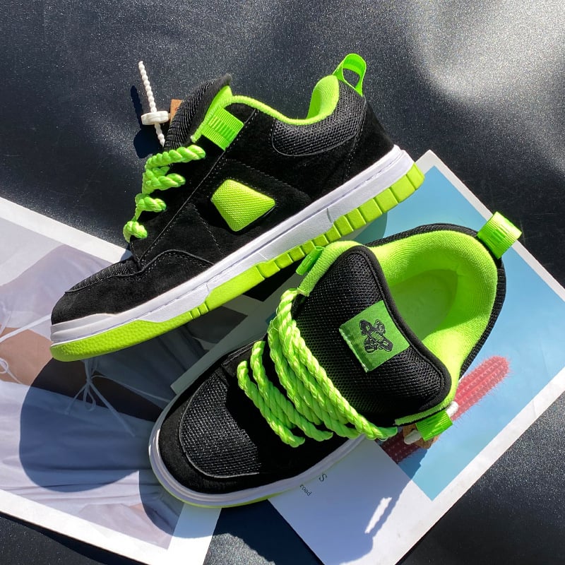 Unisex Casual nízke tenisky, vrchný materiál z syntetickej kože, gumová podrážka, šnúrky vpredu, vzor color-blocking