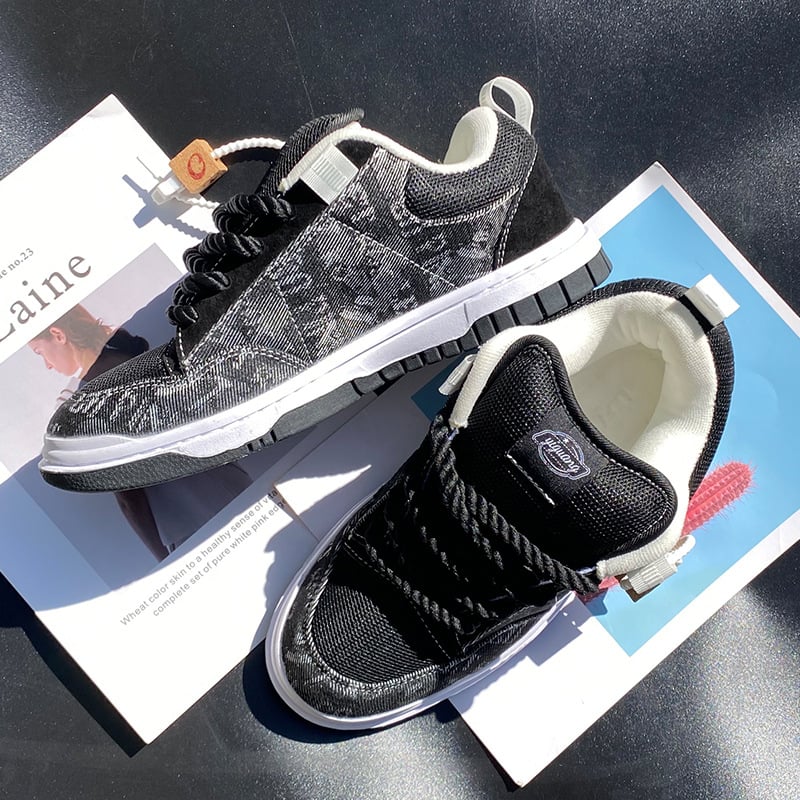 Unisex Casual nízke tenisky, vrchný materiál z syntetickej kože, gumová podrážka, šnúrky vpredu, vzor color-blocking