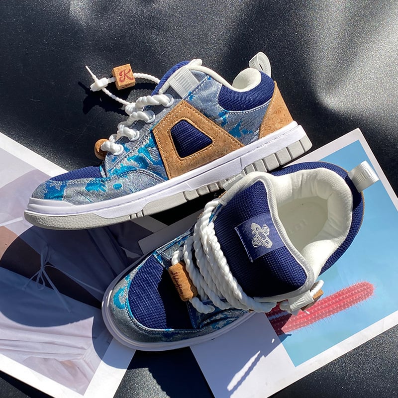 Unisex Casual nízke tenisky, vrchný materiál z syntetickej kože, gumová podrážka, šnúrky vpredu, vzor color-blocking