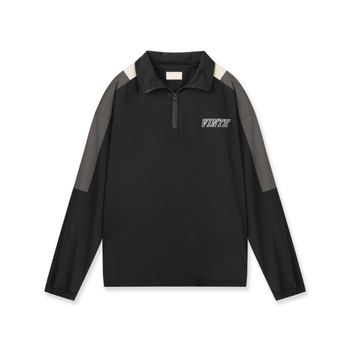 Vetrovka s dizajnom color-block a polovičným zipsom, stojací golier, voľný strih