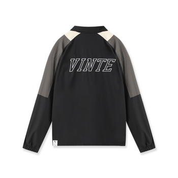 Vetrovka s dizajnom color-block a polovičným zipsom, stojací golier, voľný strih