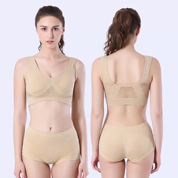 Спортен сутиен с отворен дизайн, дишащ, безшевен, събиращ, 90% найлон