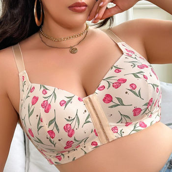 Podprsenka v lesnom štýle, predné zapínanie gombíkom, U-Chrbát, 3/4 košík, tenké tvarované košíky, pevné dvojité ramienka