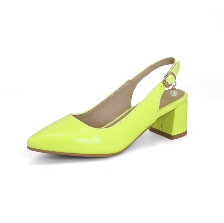 Γυναικείες σανδάλια με μυτερό μπροστινό μέρος, απλό στυλ, μεσαίου ύψους τακούνι 3–6 cm, PU επάνω μέρος, σόλα από καουτσούκ, εσωτερικό Super fiber