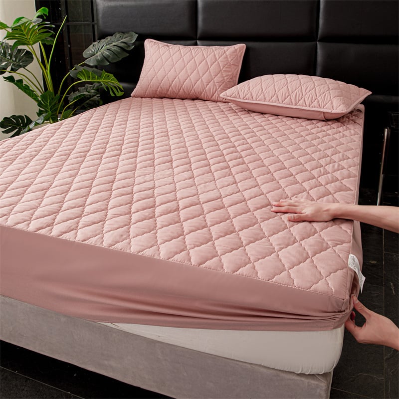 Pružná plachta na matrac s elastickým okrajom, chemické vlákna, brúsená tkanina, reaktívne tlačenie a farbenie, jednofarebný vzor, hmotnosť 800–1000 g