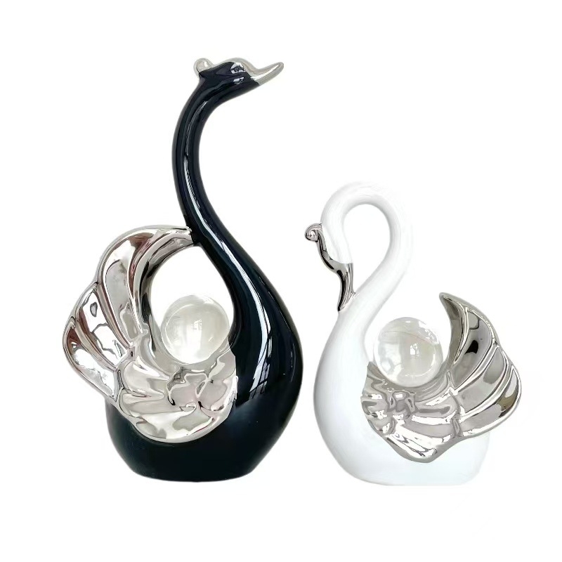 Socha labute z živice, ľahký luxus štýl, vyrezávané spracovanie, vlastná úprava, ID 6ijaW3hY