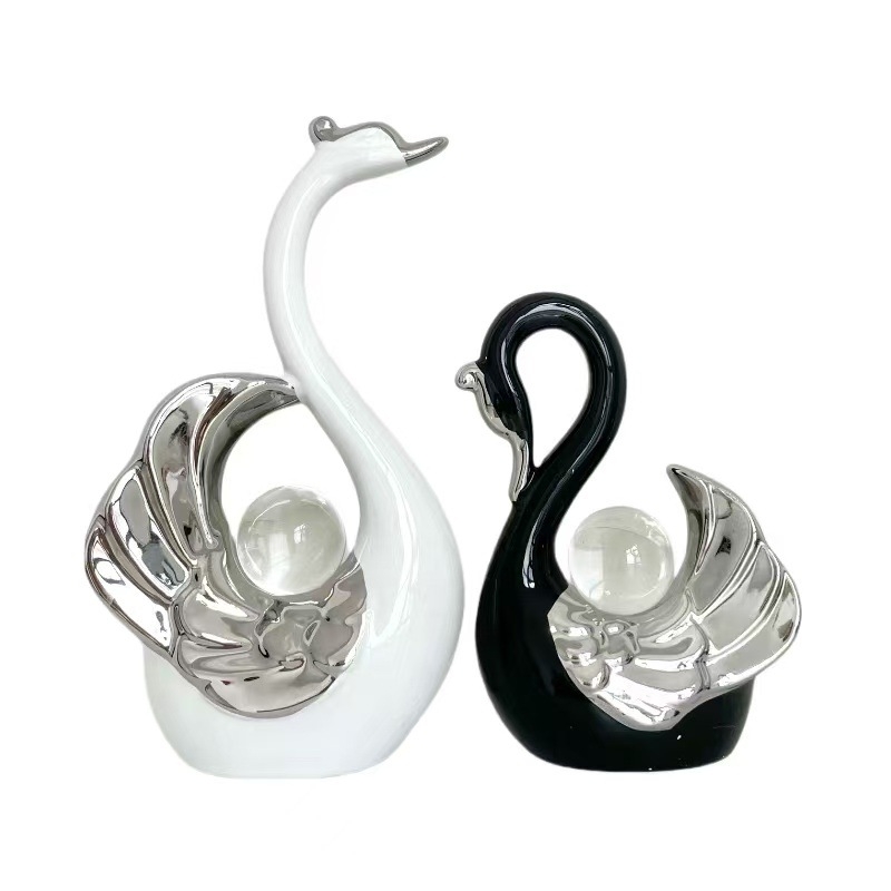 Socha labute z živice, ľahký luxus štýl, vyrezávané spracovanie, vlastná úprava, ID 6ijaW3hY