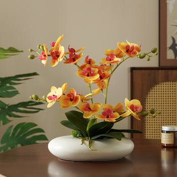 Umelý kvet Peónia pre stolovú dekoráciu, železná drôt, tkaný vzhľad, svadobné použitie