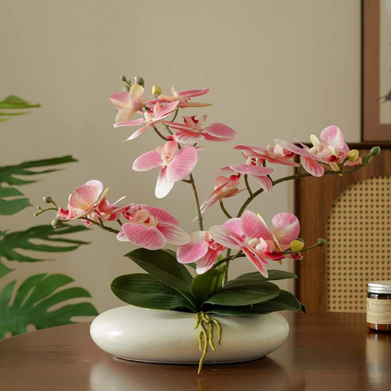 Umelý kvet Peónia pre stolovú dekoráciu, železná drôt, tkaný vzhľad, svadobné použitie