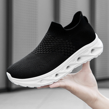 Pantofi slip-on Flyknit unisex, patru sezoane, exterior plasă, talpă EVA