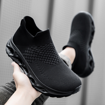 Pantofi slip-on Flyknit unisex, patru sezoane, exterior plasă, talpă EVA