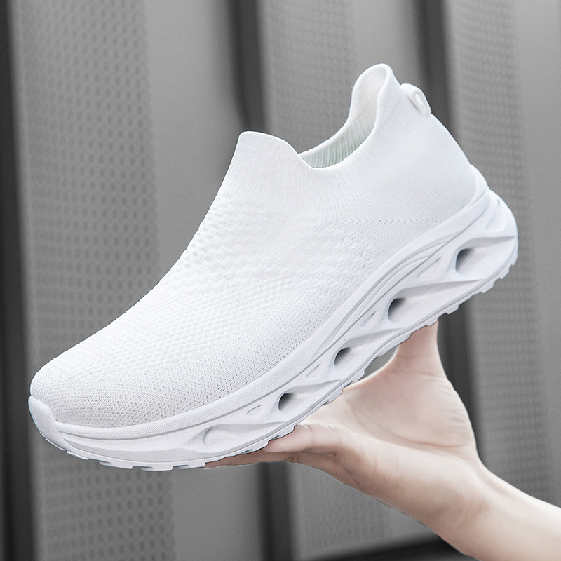 Pantofi slip-on Flyknit unisex, patru sezoane, exterior plasă, talpă EVA