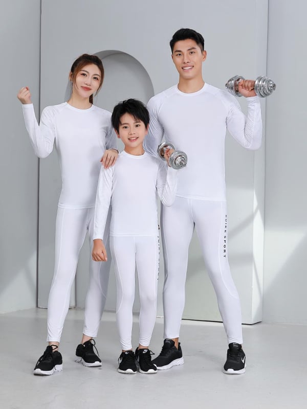 Unisex jesenný tréningový set so Slim-Fit strihom, rýchloschnúci, priedušný, odvádzanie vlhkosti, tkanina zmesi bavlny-poliester 87% poliester, 13% spandex; dlhé rukávy a dlhé nohavice