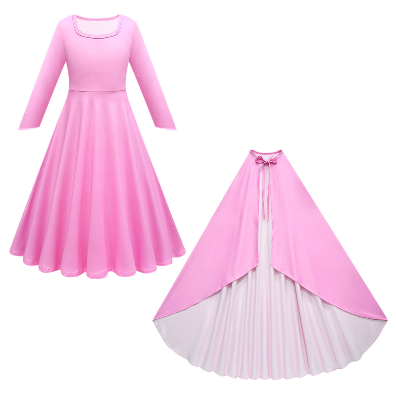 Detský cosplay set – Sprunki plyš Halloween plášť a dlhá sukňa, štýl princezná, 65% acetátové vlákna, jar–jeseň