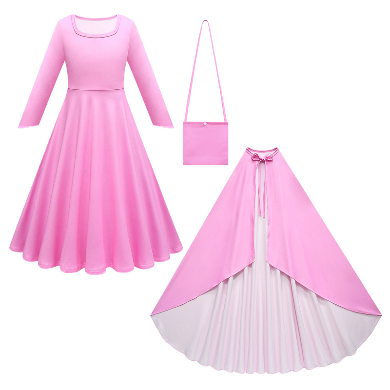 Detský cosplay set – Sprunki plyš Halloween plášť a dlhá sukňa, štýl princezná, 65% acetátové vlákna, jar–jeseň