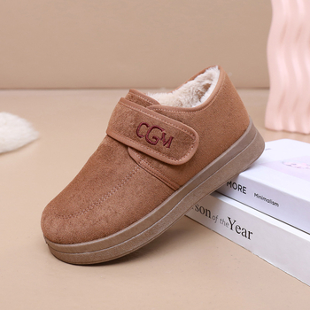 Naiste talve plush-kingad Velcro sulgemise, Birkenstock-stiilis disain, madal varvas, flaneli ülaosa, sisetald kunstliku karusnahaga, vahtkummist talla