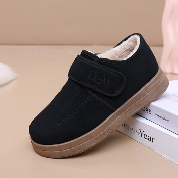 Naiste talve plush-kingad Velcro sulgemise, Birkenstock-stiilis disain, madal varvas, flaneli ülaosa, sisetald kunstliku karusnahaga, vahtkummist talla