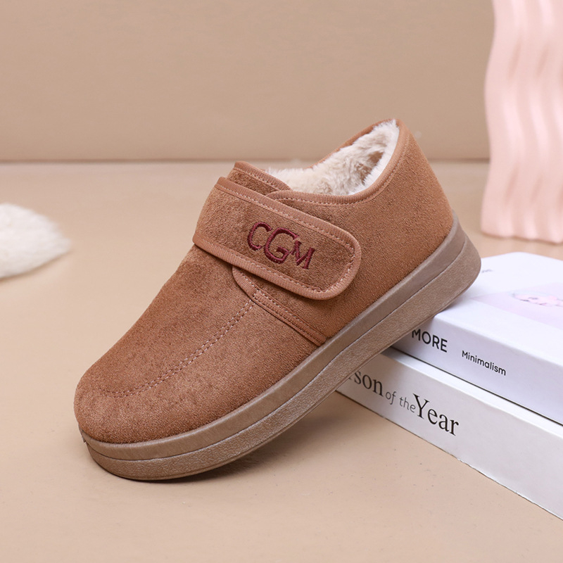 Naiste talve plush-kingad Velcro sulgemise, Birkenstock-stiilis disain, madal varvas, flaneli ülaosa, sisetald kunstliku karusnahaga, vahtkummist talla