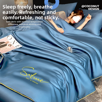 Prikrývka z bavlny pre všetky ročné obdobia, výplň zo sójových vlákien, twill tkanina, veľmi ľahká do 0,5 kg, pratiteľná v práčke