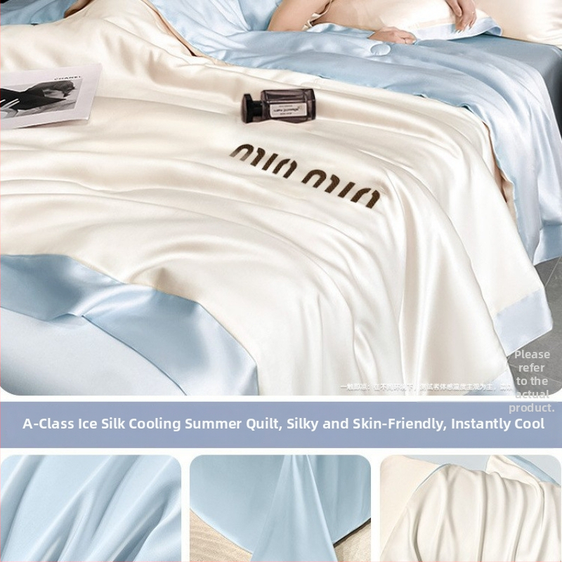 Prikrývka z bavlny pre všetky ročné obdobia, výplň zo sójových vlákien, twill tkanina, veľmi ľahká do 0,5 kg, pratiteľná v práčke