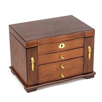 Tömörfa ékszerdoboz, retro stílus, modell HZ25669, testreszabható.