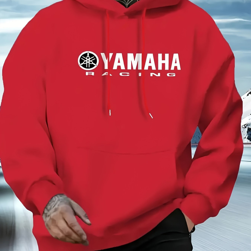 Muški fleece dukserica s kapuljom, print utrke, 96% poliester