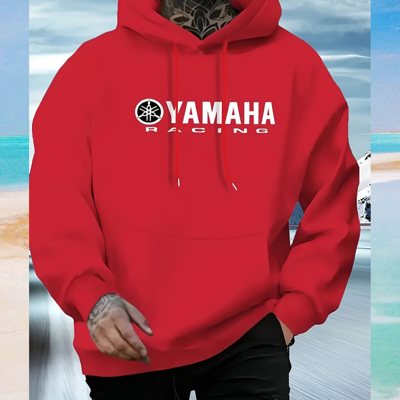 Muški fleece dukserica s kapuljom, print utrke, 96% poliester