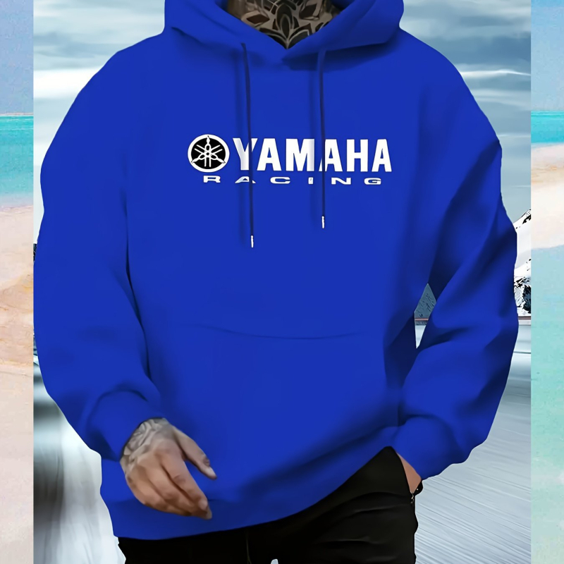Muški fleece dukserica s kapuljom, print utrke, 96% poliester