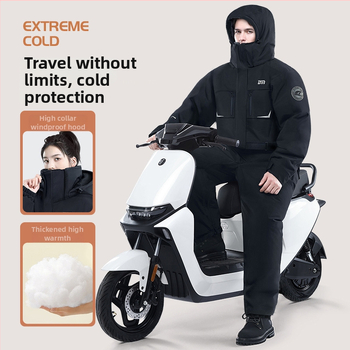 Beimei ветровка за мотоциклети и електрически превозни средства, подплатена с флис, дебела и водоустойчива, с печат на лого и възможност за персонализация