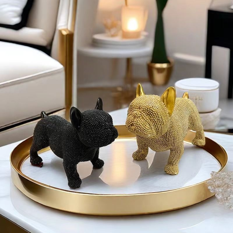 Soška z živice, ručne maľovaná, svetlý luxusný štýl, séria korálikov, prispôsobiteľná