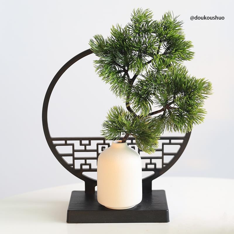 Rozdeľovač stola v čínskom štýle s bambusovými listami a motívmi Zen kvetov, polobloková obrazovka (Nie je dovezený; Nie je dar; Bez IP povolenia)