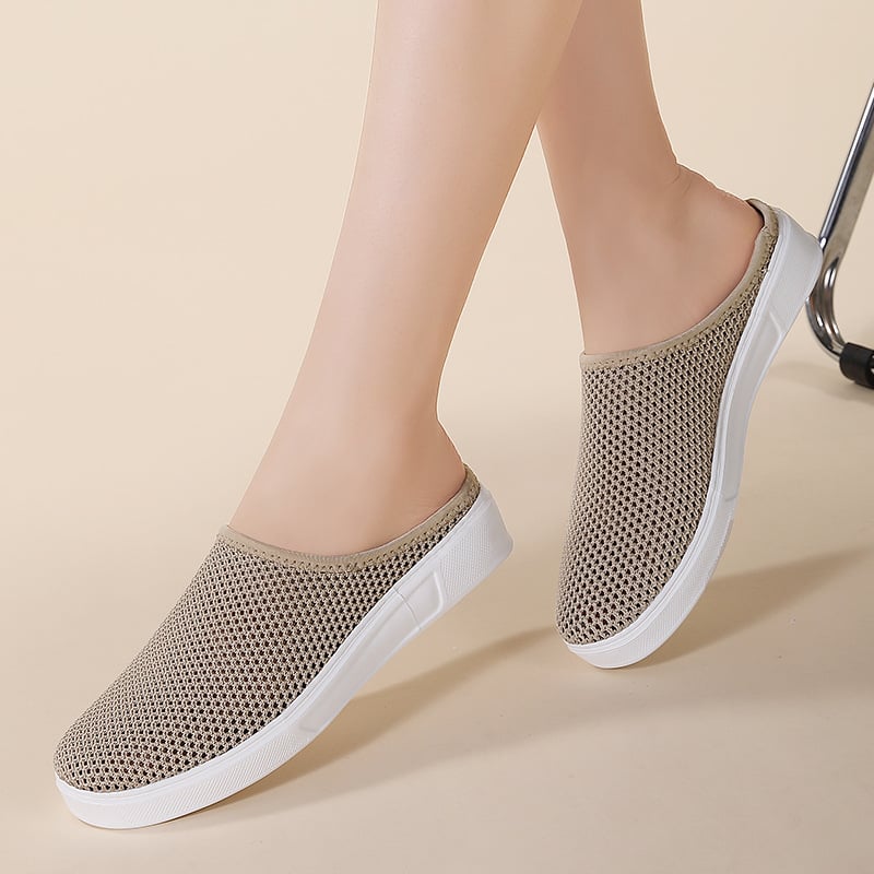 Női szabadidős hálós cipő Flyknit felsővel, kerek orr, alacsony felső rész, MD talp