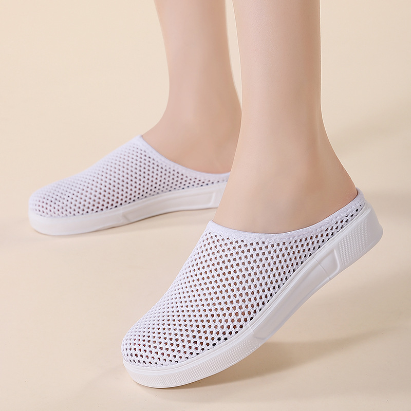 Női szabadidős hálós cipő Flyknit felsővel, kerek orr, alacsony felső rész, MD talp