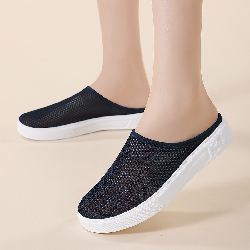 Női szabadidős hálós cipő Flyknit felsővel, kerek orr, alacsony felső rész, MD talp