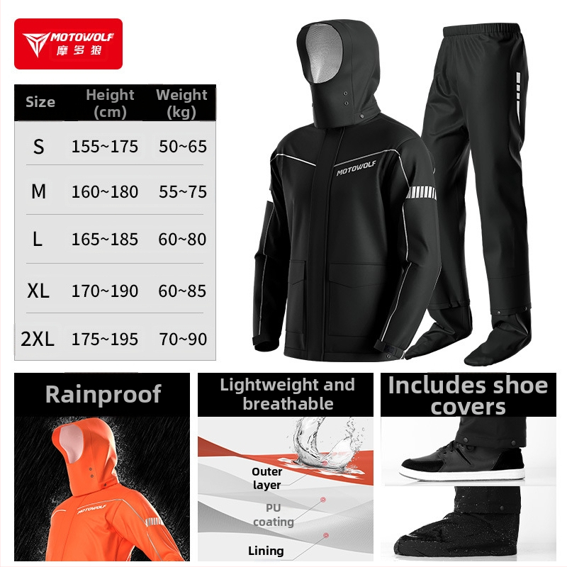 Dvojdielny plášť na motorku pre mužov, nepremokavý, na jarnú jazdu