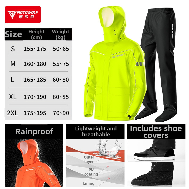 Dvojdielny plášť na motorku pre mužov, nepremokavý, na jarnú jazdu