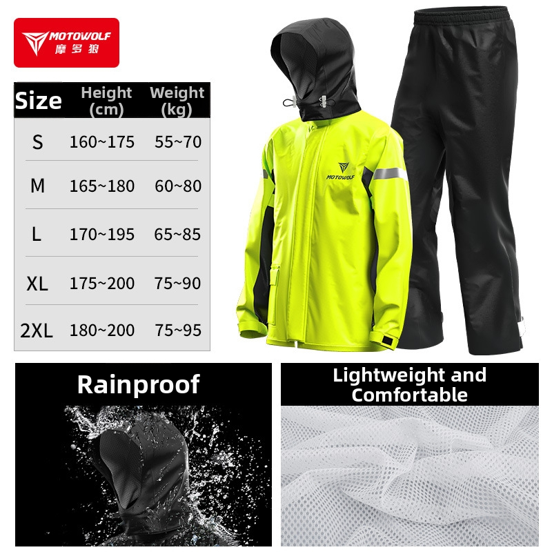 Dvojdielny plášť na motorku pre mužov, nepremokavý, na jarnú jazdu