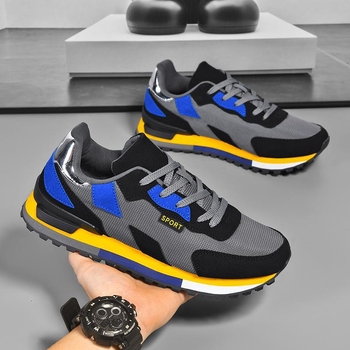 Férfi Boat Shoes hálós felsőrész, fűzős zárás, kerek orr, alacsony szármagasság, habtalp