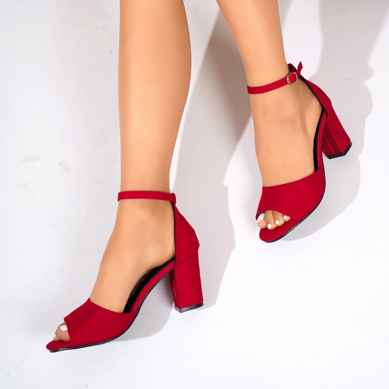 Γυναικεία σανδάλια από σουέντ με ένα λουρί, στρογγυλή μύτη, σόλα καουτσούκ, επένδυση PU