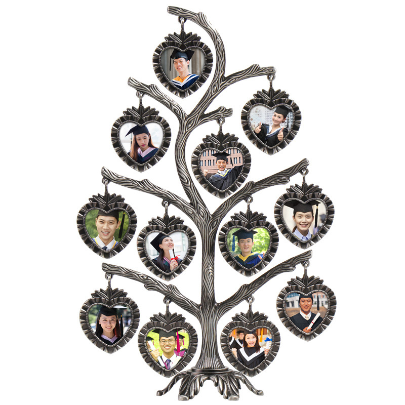 Kovový rám na fotografie v tvare stromu, moderný dizajn s elektrolytickou povrchovou úpravou, kreatívny rám, možnosť vlastných fotografií a darčekovej krabičky