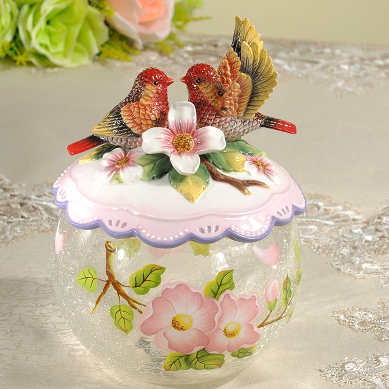 Xinyu pastoračné porcelánové vtáčie figúrky, pár – keramické ozdoby pre domov (študovňa, televízny stolík)