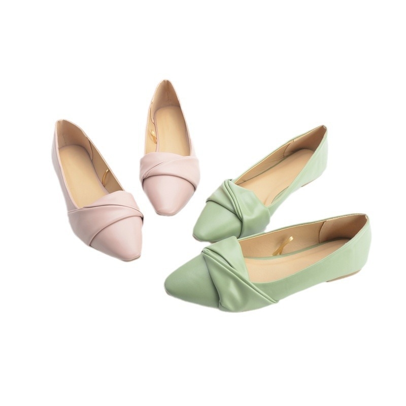 Női lapos cipő - kerek orr, PU felsőrész, slip-on, alacsony sarka 1-3 cm, TPR talp