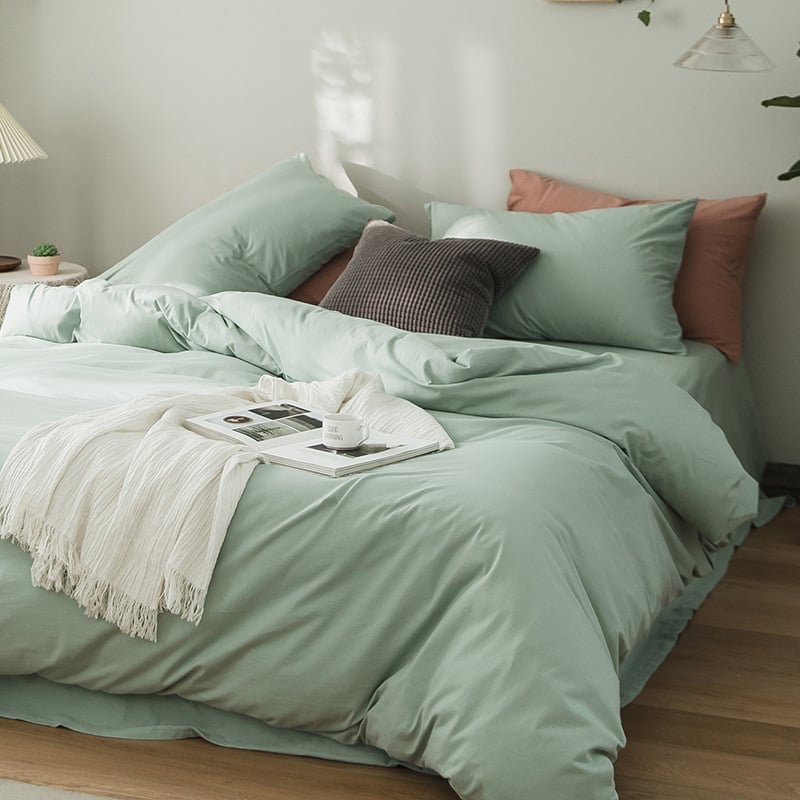 Калъф за завивка в японски стил от памук, плетен памук, реактивно боядисан памук, минималистично спално бельо